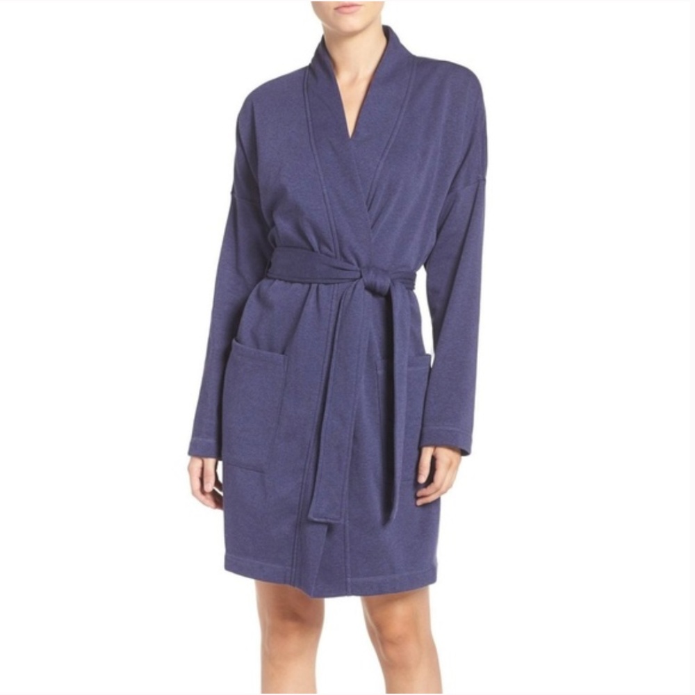 UGG Women’s Braelyn Bath Robe Heathered Navy Blue Size Small